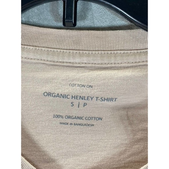 Cotton:On Men's Dusty Blossom Organic Henley Short Sleeve T-Shirt SZ S - Picture 11 of 13